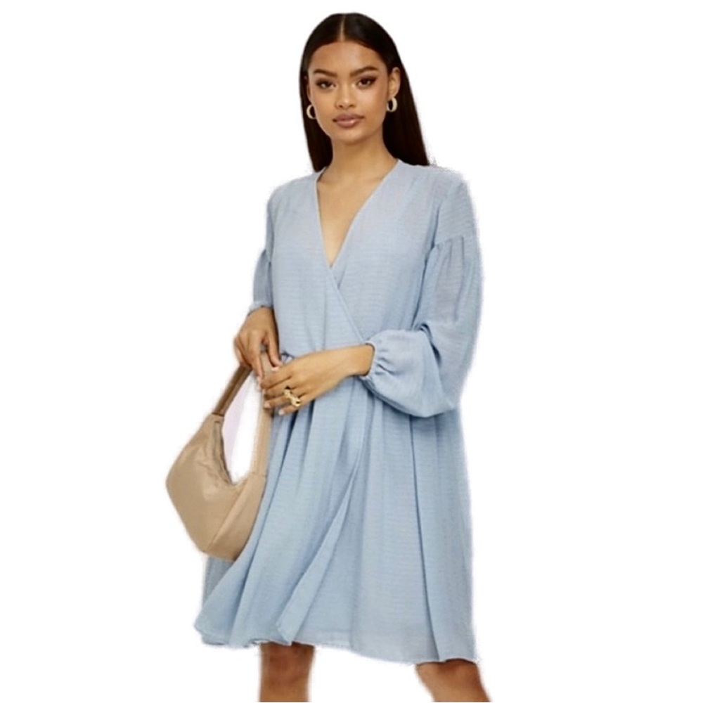 NEW SAMSØE SAMSØE BLUE STRIPED MINI DRESS